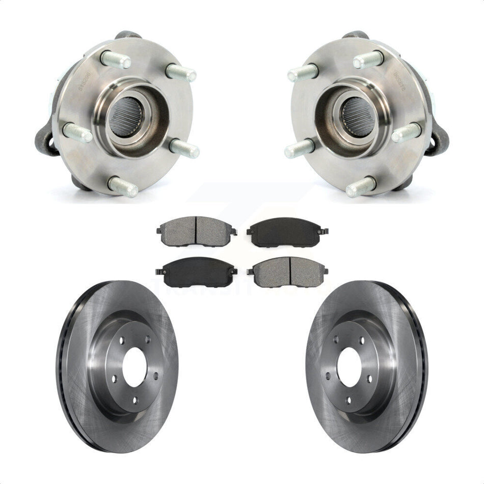 Front Hub Bearing Assembly With Disc Brake Rotors And Semi-Metallic Pads Kit For Nissan Altima KBB-105754