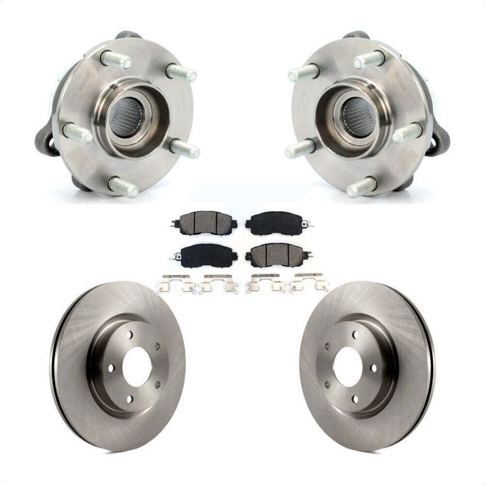 Front Hub Bearing Assembly With Disc Brake Rotors And Semi-Metallic Pads Kit For Nissan Altima KBB-105758