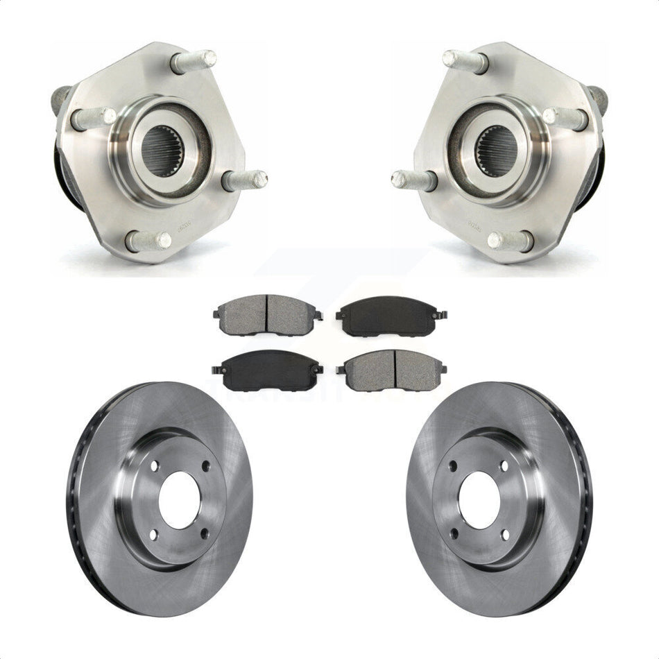 Front Hub Bearing Assembly With Disc Brake Rotors And Semi-Metallic Pads Kit For Nissan Sentra KBB-105759