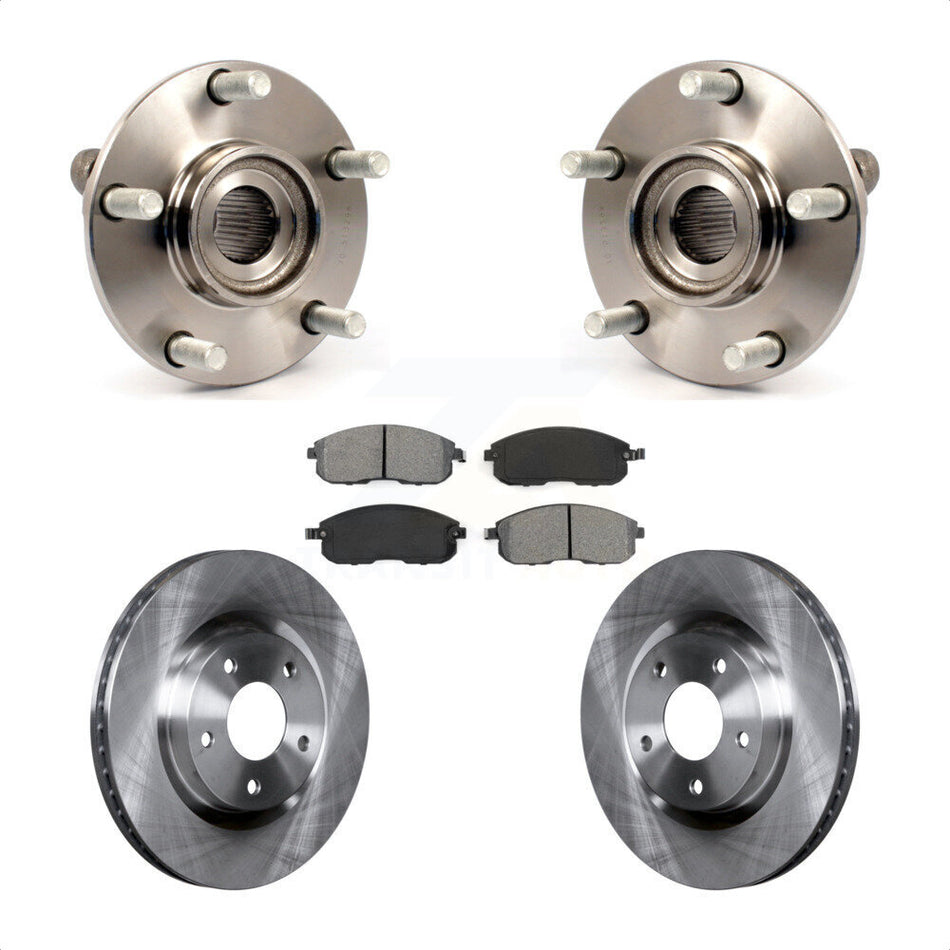 Front Hub Bearing Assembly With Disc Brake Rotors And Semi-Metallic Pads Kit For 2007-2012 Nissan Sentra SE-R with 2.5L KBB-105761