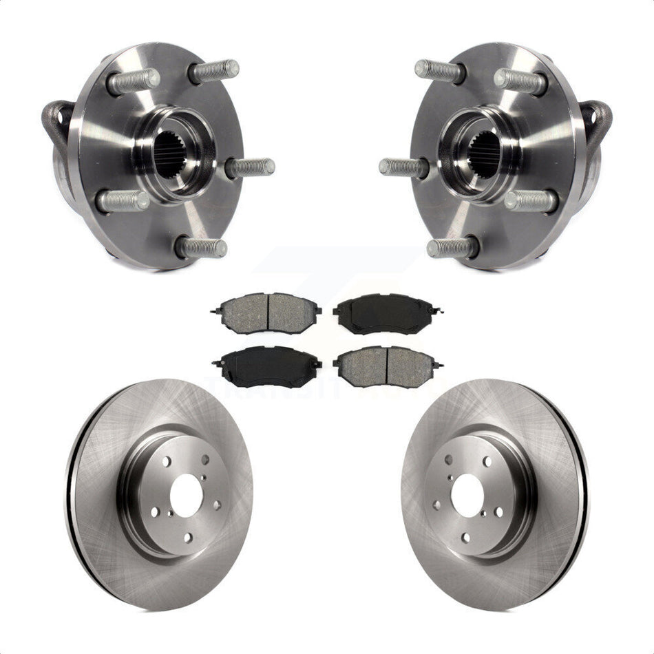 Front Hub Bearing Assembly With Disc Brake Rotors And Semi-Metallic Pads Kit For Subaru Outback Legacy WRX B9 Tribeca KBB-105767