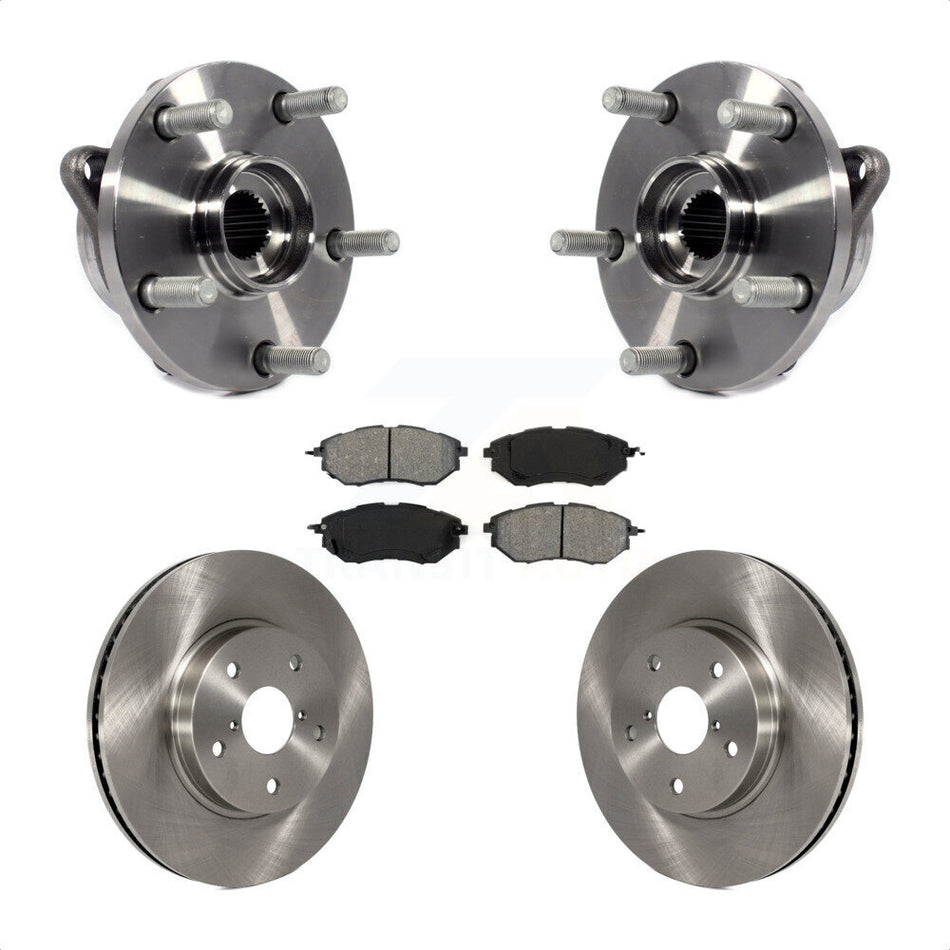Front Hub Bearing Assembly With Disc Brake Rotors And Semi-Metallic Pads Kit For 2015 Subaru Legacy 2.5L KBB-105768