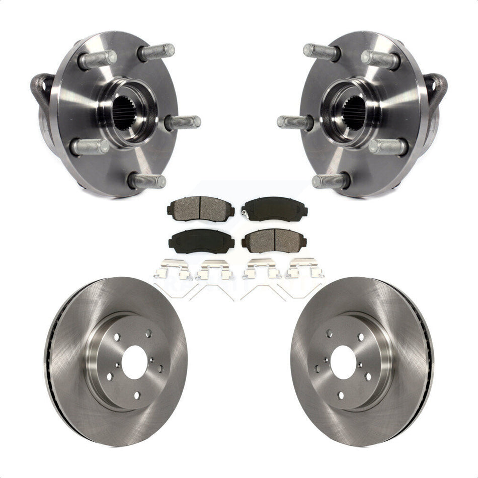 Front Hub Bearing Assembly With Disc Brake Rotors And Semi-Metallic Pads Kit For 2016-2019 Subaru Legacy 2.5L KBB-105769