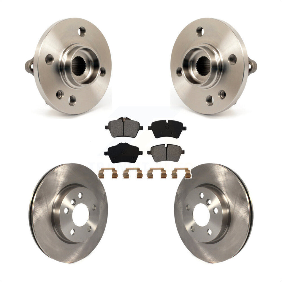 Front Hub Bearing Assembly With Disc Brake Rotors And Semi-Metallic Pads Kit For 2014-2015 Mini Cooper Convertible Coupe 294mm Diameter Rotor 5 Lug Wheels KBB-105776