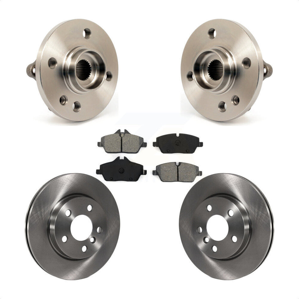 Front Hub Bearing Assembly With Disc Brake Rotors And Semi-Metallic Pads Kit For 2014-2015 Mini Cooper Convertible Coupe 5 Lug Wheels 280mm Diameter Rotor KBB-105777