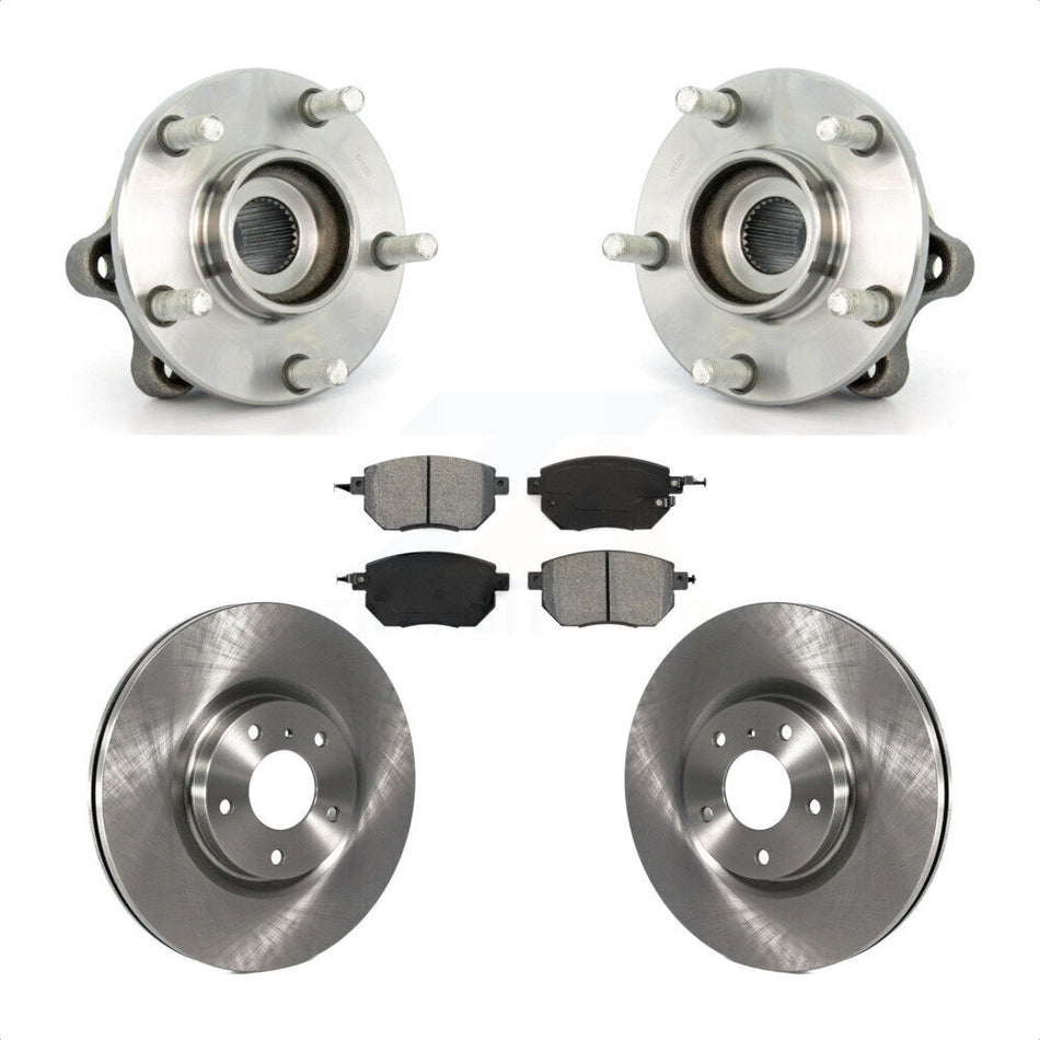 Front Hub Bearing Assembly With Disc Brake Rotors And Semi-Metallic Pads Kit For 2005-2007 Nissan Murano KBB-105780