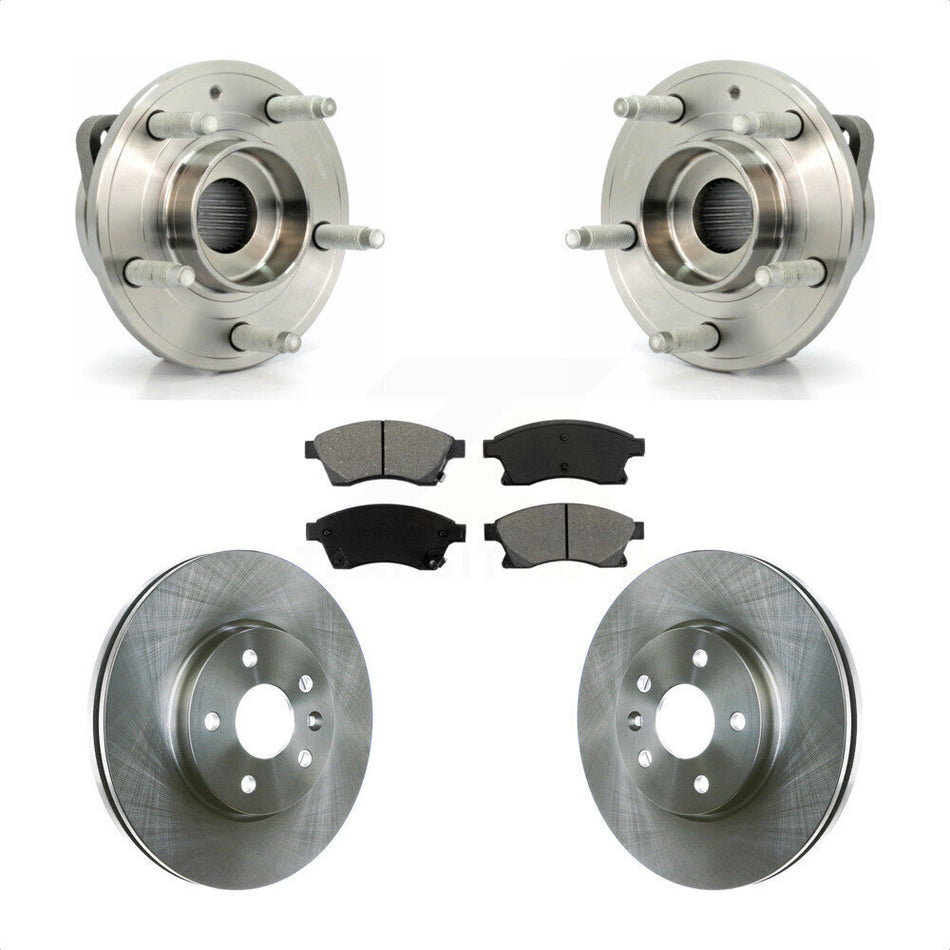 Front Hub Bearing Assembly With Disc Brake Rotors And Semi-Metallic Pads Kit For 2014-2015 Chevrolet Cruze GAS engine 16" Factory Wheels KBB-105783