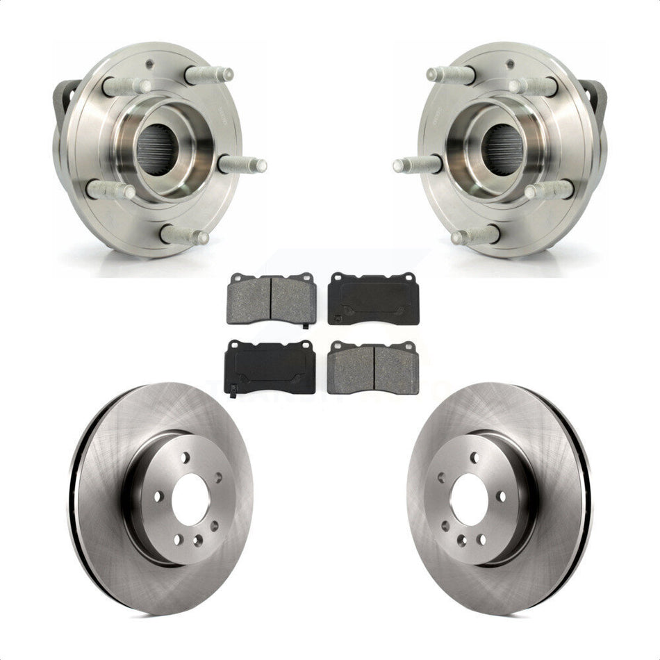 Front Hub Bearing Assembly With Disc Brake Rotors And Semi-Metallic Pads Kit For Cadillac ATS 321mm Diameter Rotor KBB-105786