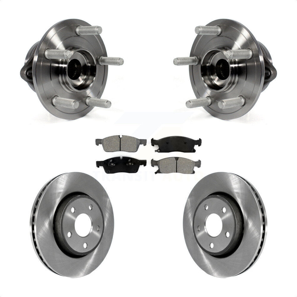 Front Hub Bearing Assembly With Disc Brake Rotors And Semi-Metallic Pads Kit For Jeep Grand Cherokee Dodge Durango KBB-105787