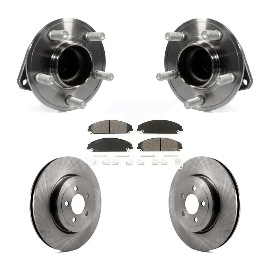 Front Hub Bearing Assembly With Disc Brake Rotors And Semi-Metallic Pads Kit For Dodge Charger Challenger Chrysler 300 KBB-105790