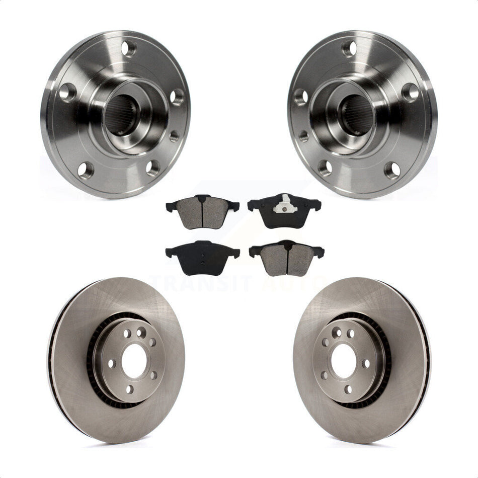 Front Hub Bearing Assembly With Disc Brake Rotors And Semi-Metallic Pads Kit For Volvo S60 XC70 S80 V60 Cross Country V70 KBB-105793