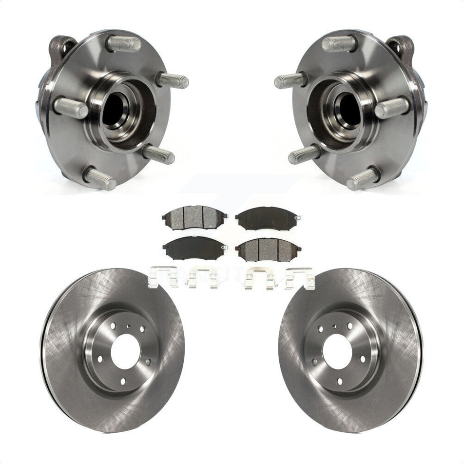 Front Hub Bearing Assembly With Disc Brake Rotors And Semi-Metallic Pads Kit For INFINITI G37 G35 M35 Nissan 370Z EX35 QX70 M37 G25 Q70 Q70L M45 Q40 QX50 M56 EX37 M35h KBB-105803