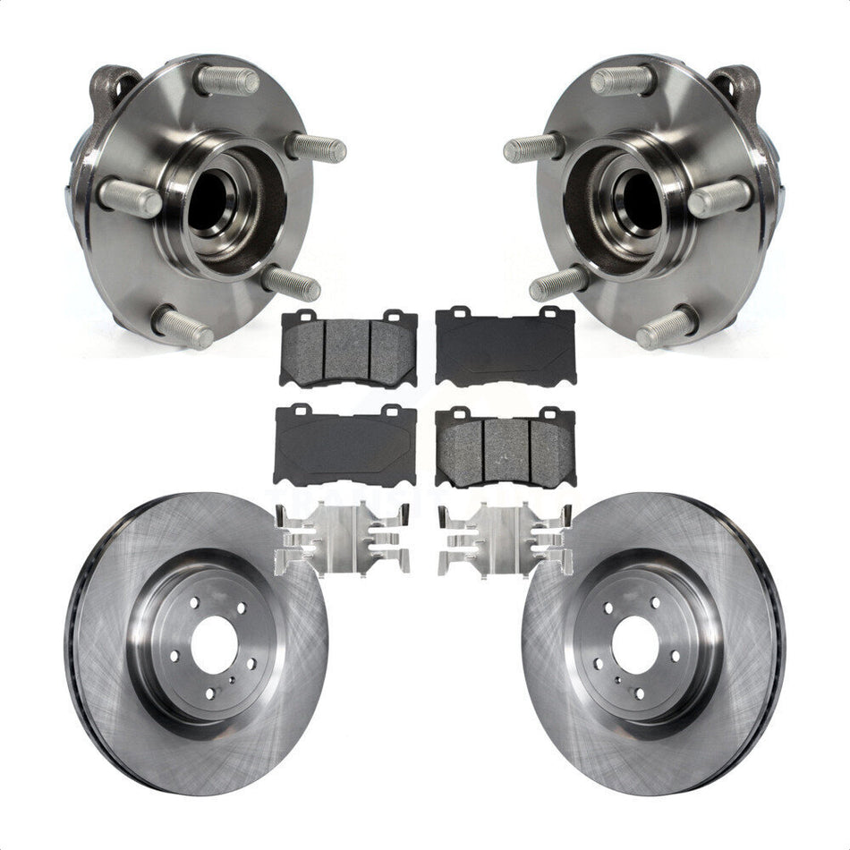 Front Hub Bearing Assembly With Disc Brake Rotors And Semi-Metallic Pads Kit For INFINITI G37 Q50 Nissan 370Z Q60 M37 Q70 Q70L QX70 M56 Z KBB-105807
