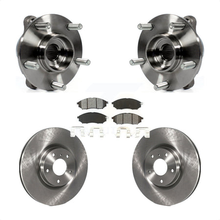 Front Hub Bearing Brake Rotor & Pads Kit For INFINITI G37 EX35 G35 QX50 QX70 M35 EX37 M37 KBB-105810