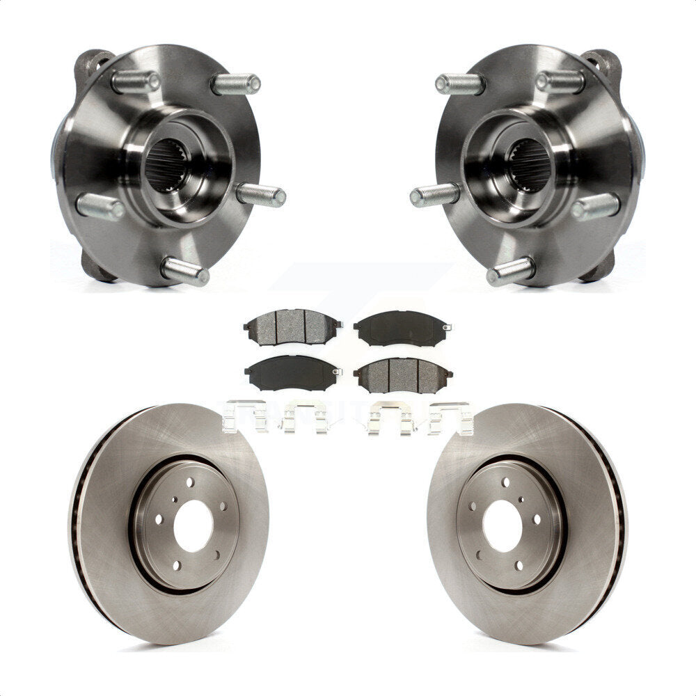 Front Hub Bearing Assembly Disc Brake Rotors And Pads Kit For INFINITI FX35 FX37 FX45 KBB-105811