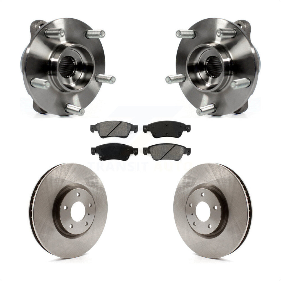 Front Hub Bearing Brake Rotor And Pad Kit For INFINITI G35 Q60 With Single Piston Caliper KBB-105812