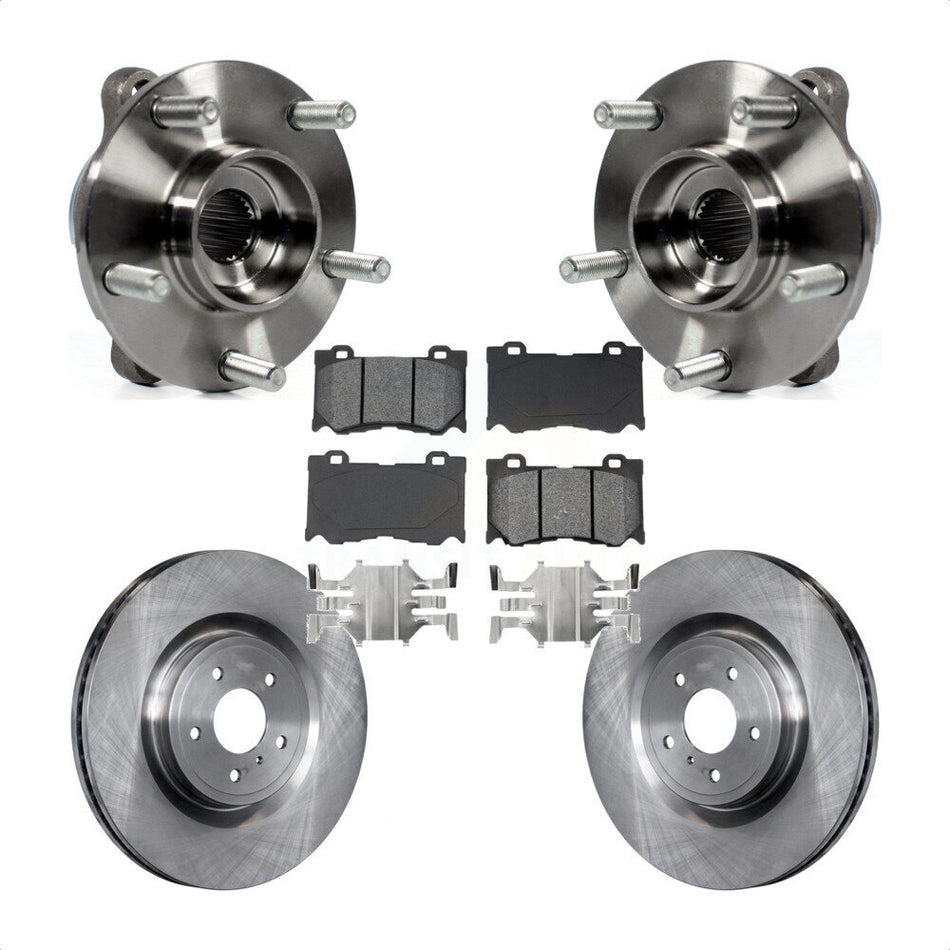 Front Hub Bearing Brake Rotor And Pad Kit For INFINITI Q50 Q60 M37 FX50 QX70 Q70 Q70L M56 KBB-105813