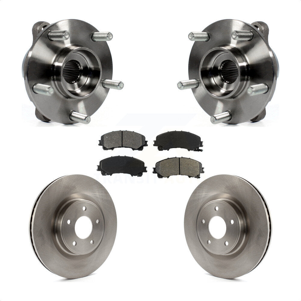 Front Hub Bearing Assembly Disc Brake Rotors And Pads Kit For INFINITI Q50 QX50 Q60 AWD KBB-105814