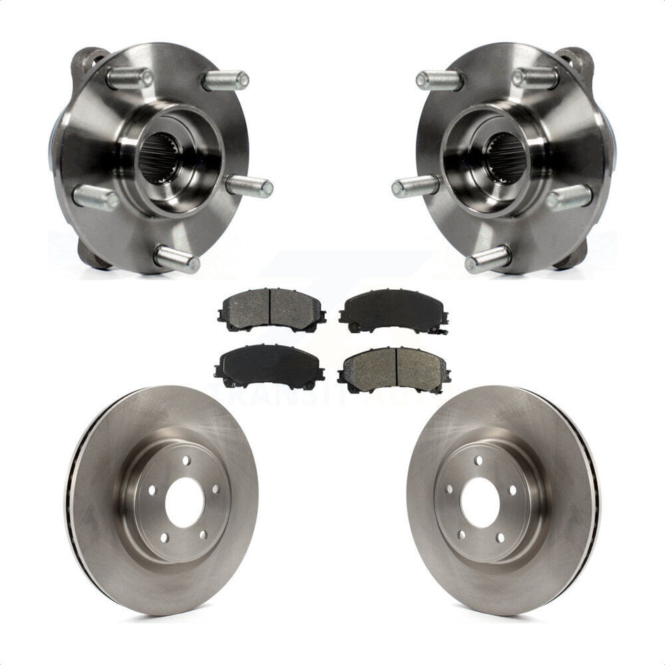 Front Hub Bearing Assembly Disc Brake Rotors And Pads Kit For INFINITI Q50 QX50 Q60 AWD KBB-105814