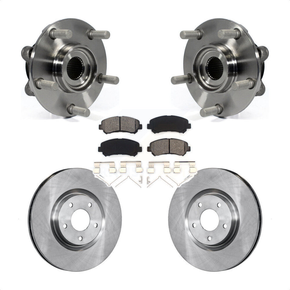 Front Hub Bearing Assembly With Disc Brake Rotors And Semi-Metallic Pads Kit For 2014-2017 Nissan Juke Nismo RS KBB-105815