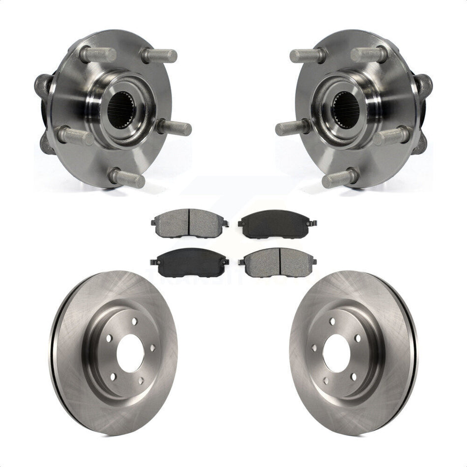 Front Hub Bearing Assembly With Disc Brake Rotors And Semi-Metallic Pads Kit For Nissan Juke KBB-105816