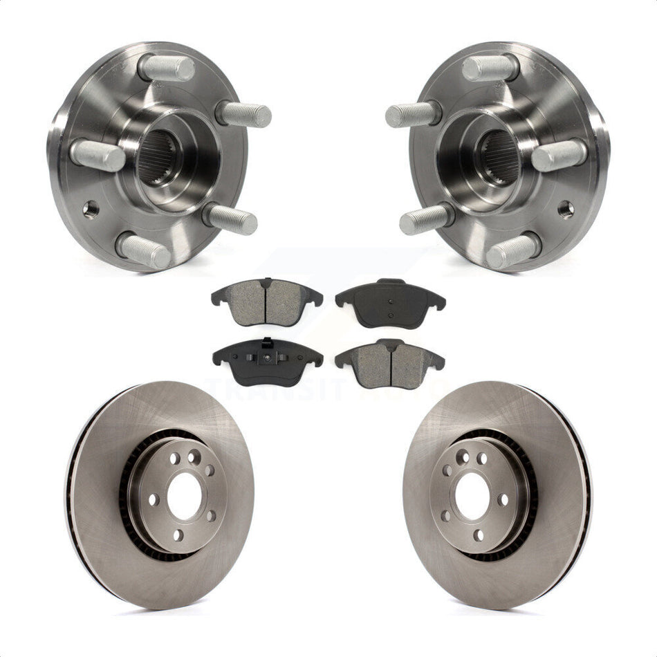 Front Hub Bearing Assembly With Disc Brake Rotors And Semi-Metallic Pads Kit For 2008-2015 Land Rover LR2 KBB-105818