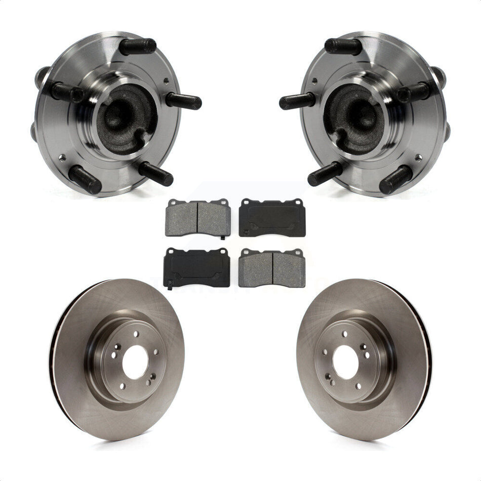 Front Hub Bearing Assembly With Disc Brake Rotors And Semi-Metallic Pads Kit For Hyundai Genesis Coupe KBB-105820