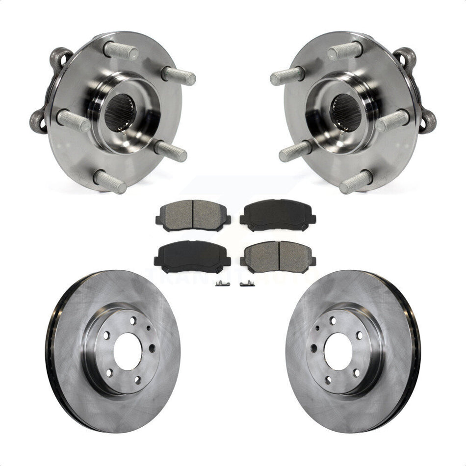 Front Hub Bearing Assembly With Disc Brake Rotors And Semi-Metallic Pads Kit For 2013-2015 Mazda CX-5 KBB-105823