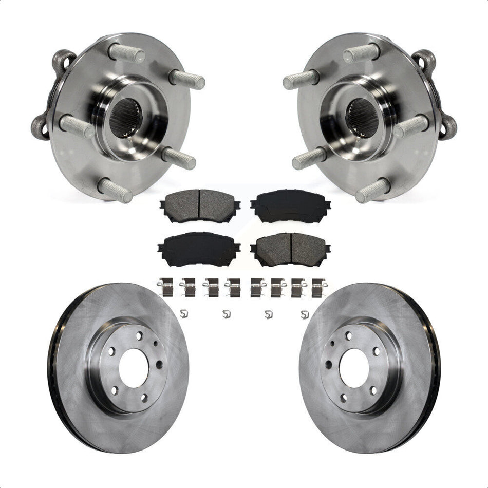 Front Hub Bearing Assembly With Disc Brake Rotors And Semi-Metallic Pads Kit For Mazda 6 KBB-105824