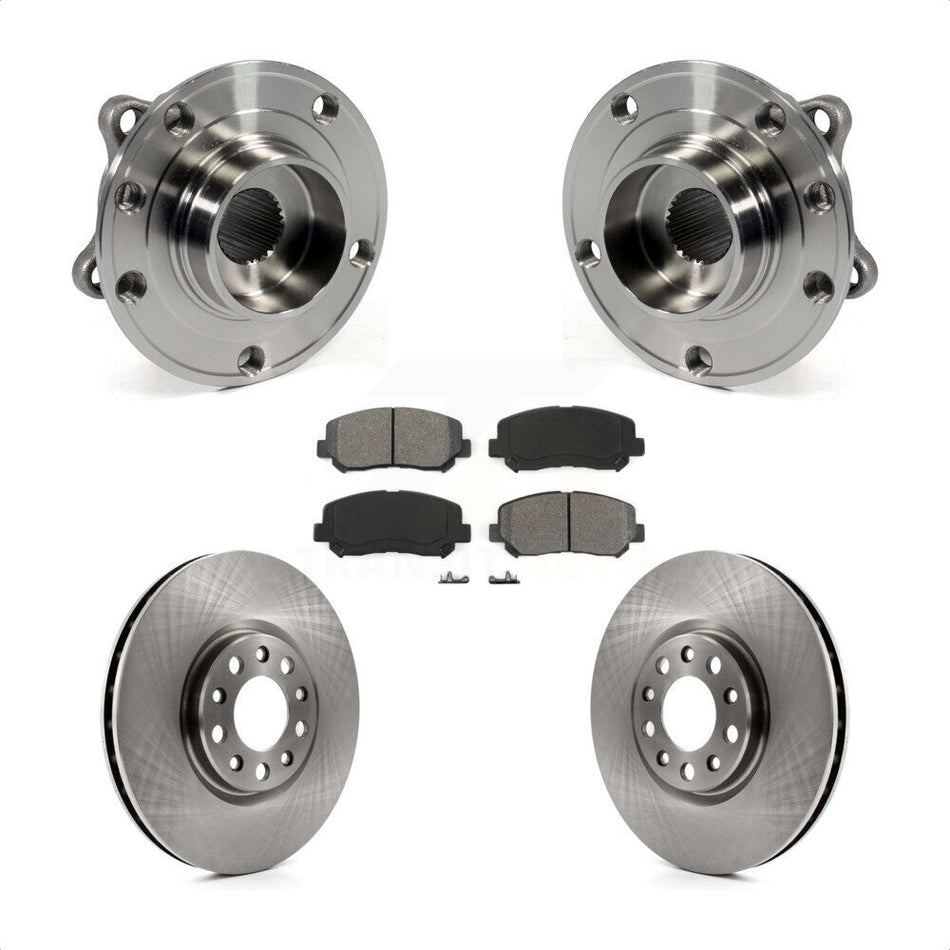 Front Hub Bearing Assembly With Disc Brake Rotors And Semi-Metallic Pads Kit For Dodge Dart Chrysler 200 KBB-105826