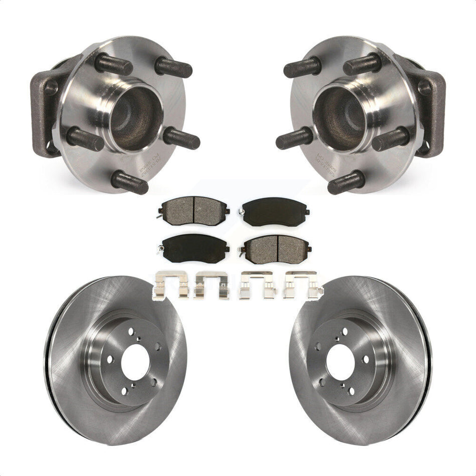 Front Hub Bearing Assembly With Disc Brake Rotors And Semi-Metallic Pads Kit For 2013-2016 Scion FR-S Subaru BRZ 277mm Diameter Rotor KBB-105828