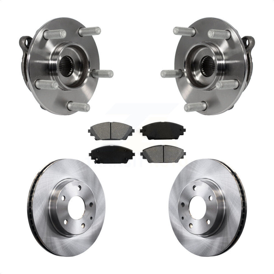 Front Hub Bearing Assembly With Disc Brake Rotors And Semi-Metallic Pads Kit For 2016-2021 Mazda CX-3 FWD KBB-105833