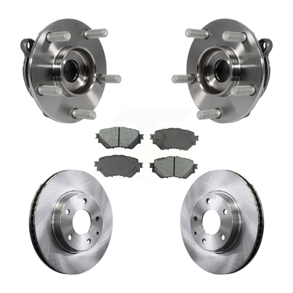 Front Hub Bearing Assembly Disc Brake Rotors And Semi-Metallic Pads Kit For Mazda 3 Sport KBB-105834