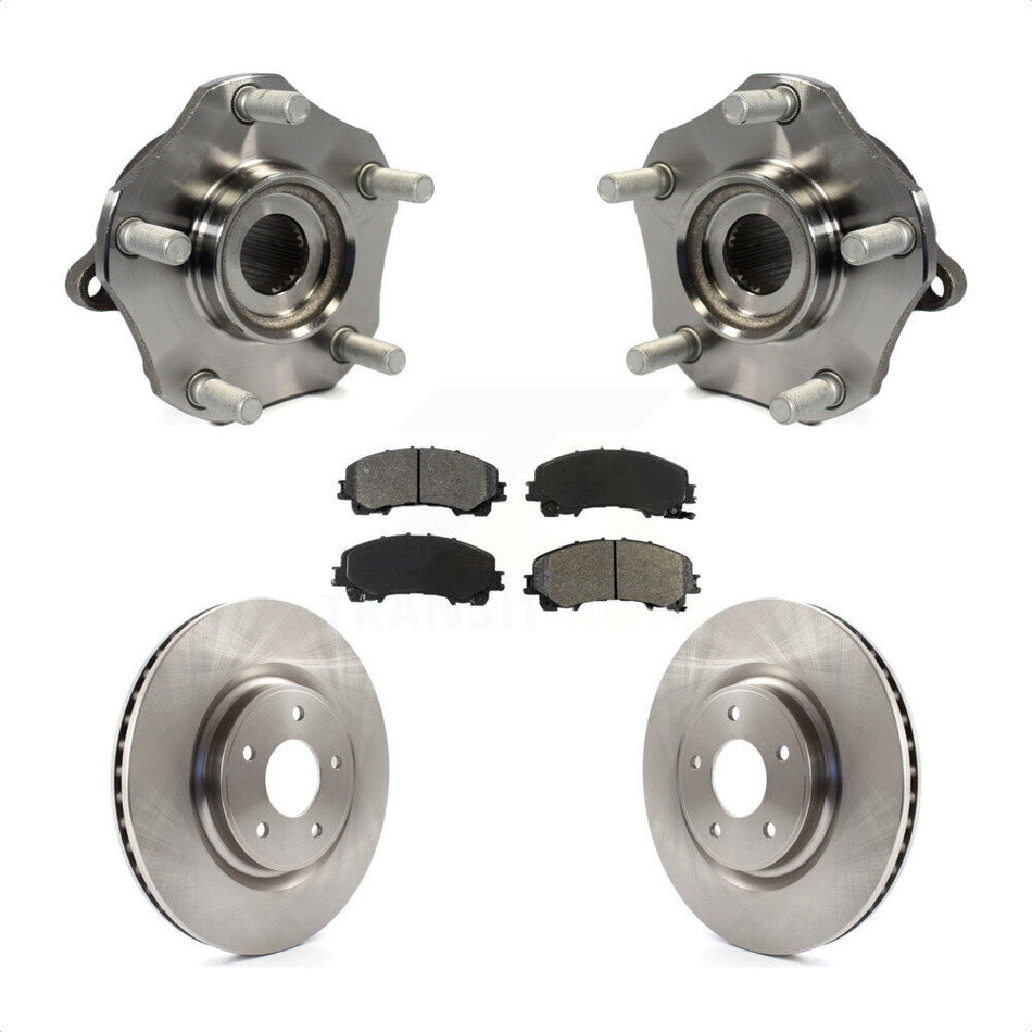 Front Hub Bearing Assembly With Disc Brake Rotors And Semi-Metallic Pads Kit For Nissan Rogue KBB-105836