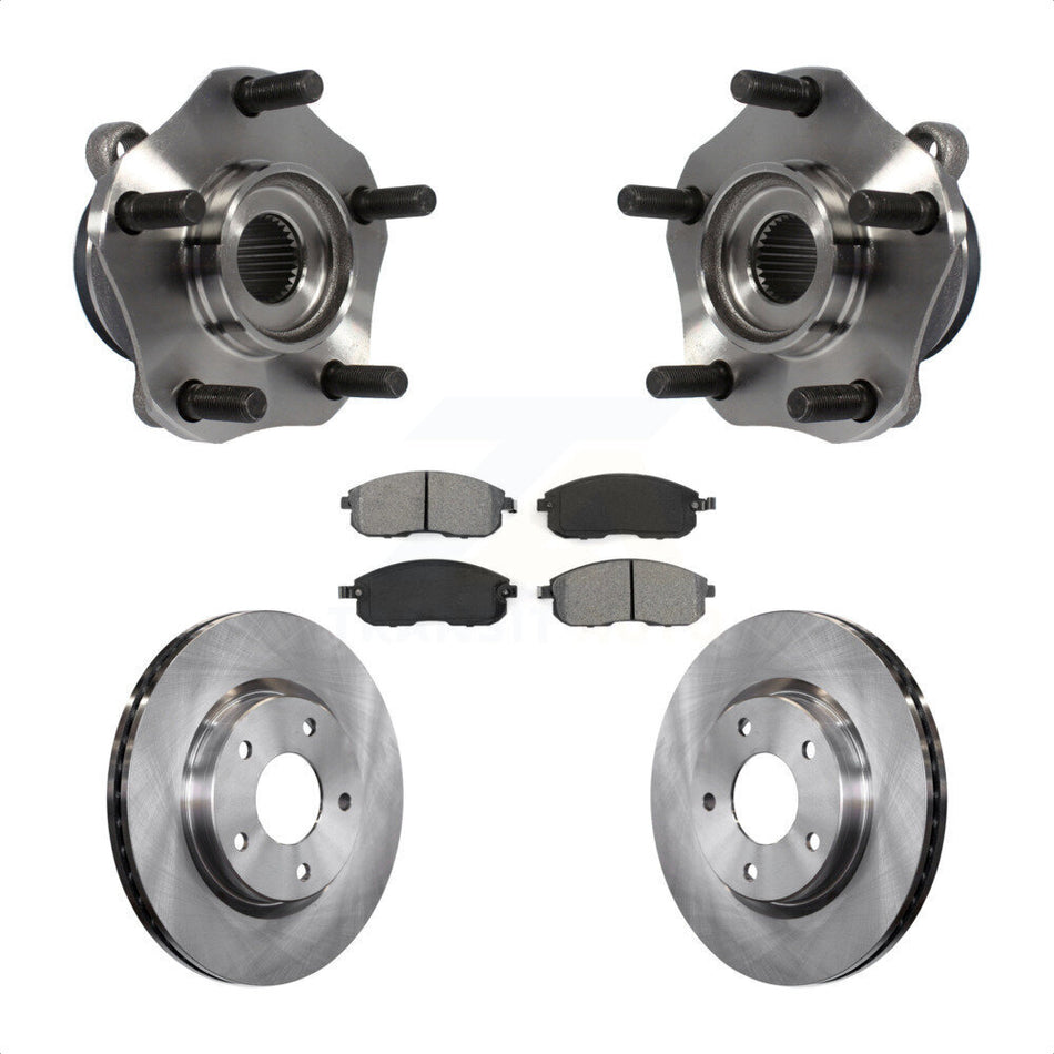 Front Hub Bearing Assembly With Disc Brake Rotors And Semi-Metallic Pads Kit For Nissan Sentra KBB-105840