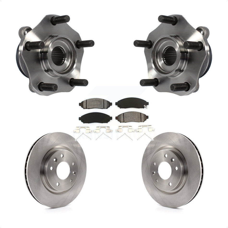 Front Hub Bearing Assembly With Disc Brake Rotors And Semi-Metallic Pads Kit For 2015 Nissan LEAF Vehicles Manufactured In Japan KBB-105841