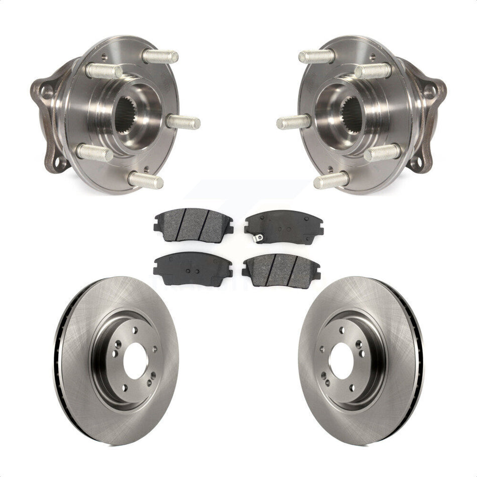Front Hub Bearing Assembly With Disc Brake Rotors And Semi-Metallic Pads Kit For 2017-2021 Kia Sportage Turbocharged KBB-105850