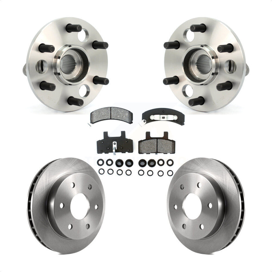 Front Hub Bearing Assembly With Disc Brake Rotors And Semi-Metallic Pads Kit For Chevrolet K1500 GMC K2500 Suburban Blazer Yukon KBB-105857