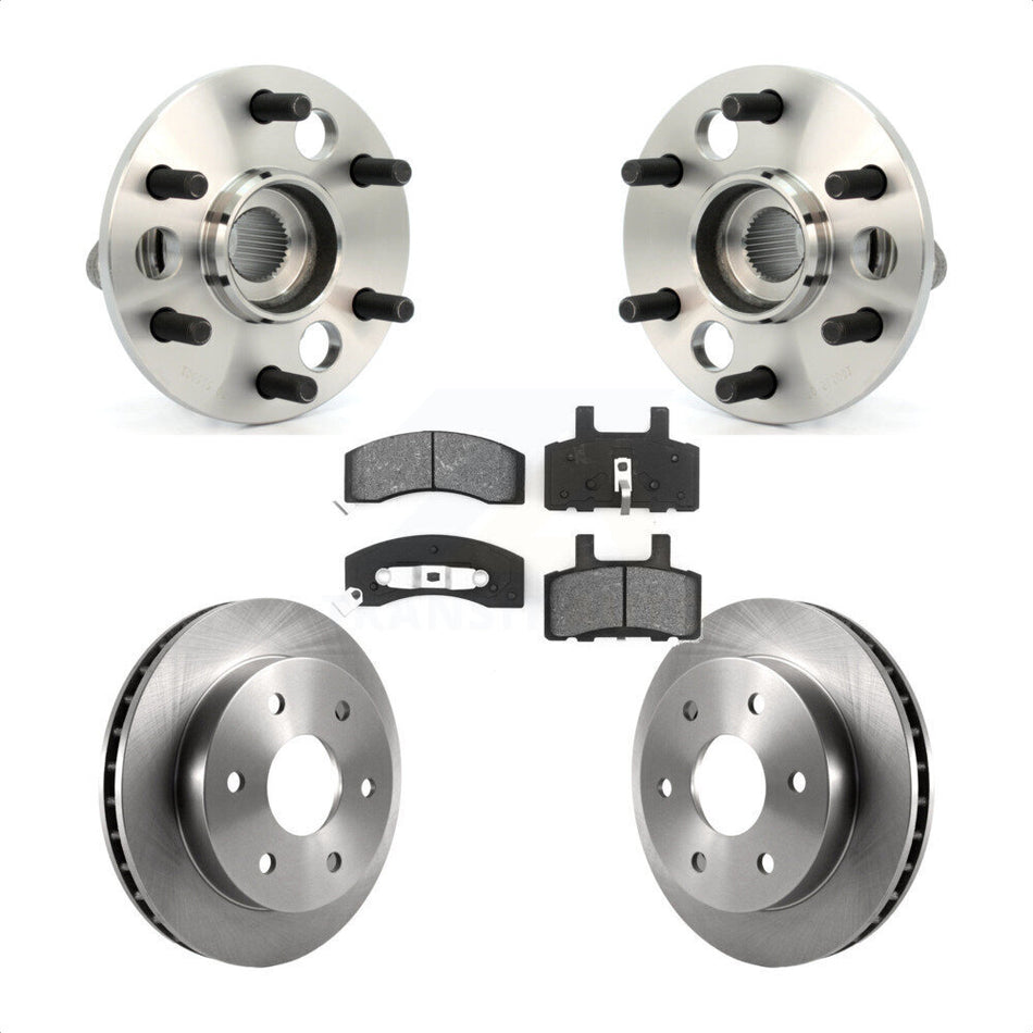 Front Hub Bearing Assembly With Disc Brake Rotors And Semi-Metallic Pads Kit For Chevrolet K1500 Suburban K2500 GMC 6 Lug Wheels KBB-105858