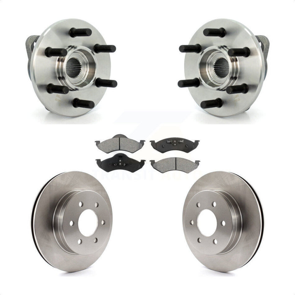 Front Hub Bearing Assembly With Disc Brake Rotors And Semi-Metallic Pads Kit For Dodge Dakota Durango KBB-105863
