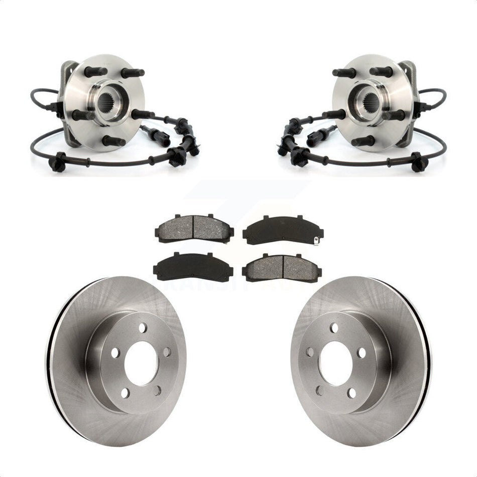 Front Hub Bearing Assembly With Disc Brake Rotors And Semi-Metallic Pads Kit For Ford Ranger Mazda B3000 B4000 KBB-105869
