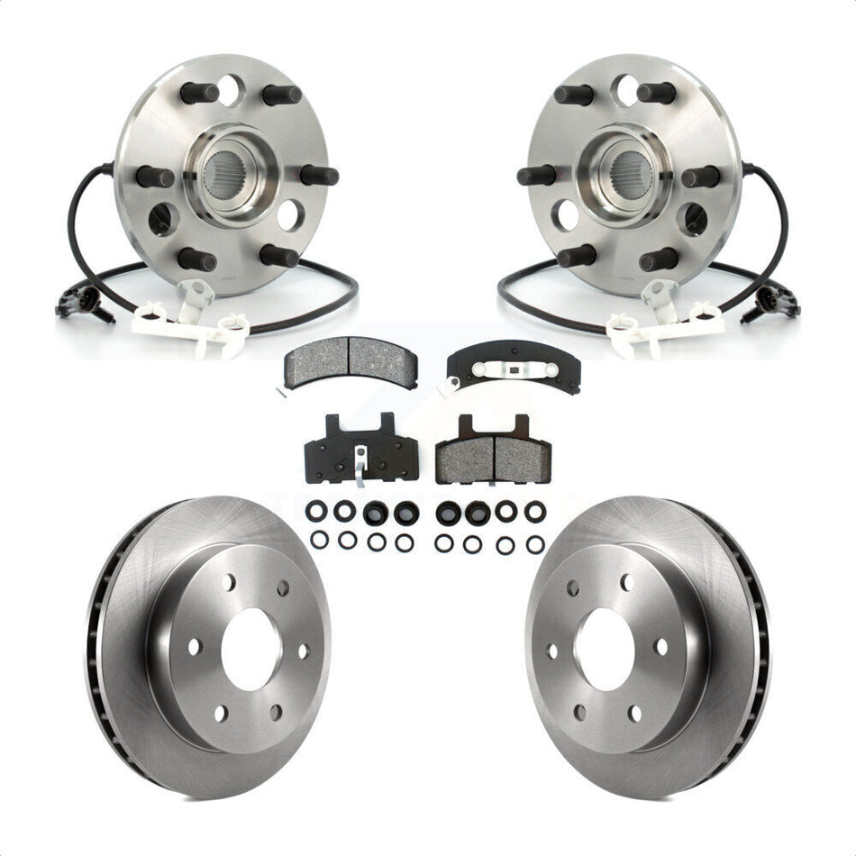 Front Hub Bearing Assembly With Disc Brake Rotors And Semi-Metallic Pads Kit For Chevrolet K1500 GMC Suburban Tahoe Yukon K2500 Cadillac Escalade KBB-105877