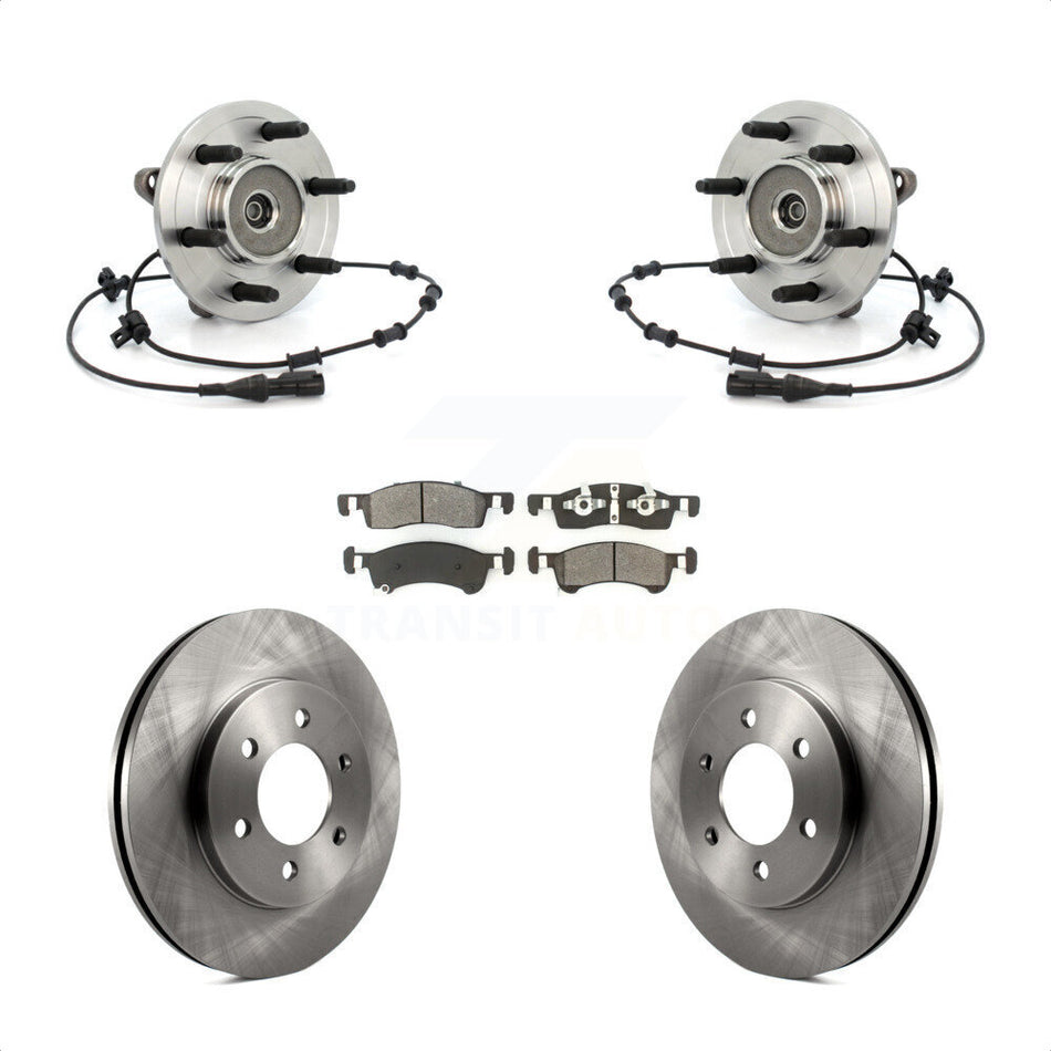 Front Hub Bearing Assembly With Disc Brake Rotors And Semi-Metallic Pads Kit For Ford Expedition Lincoln Navigator KBB-105906