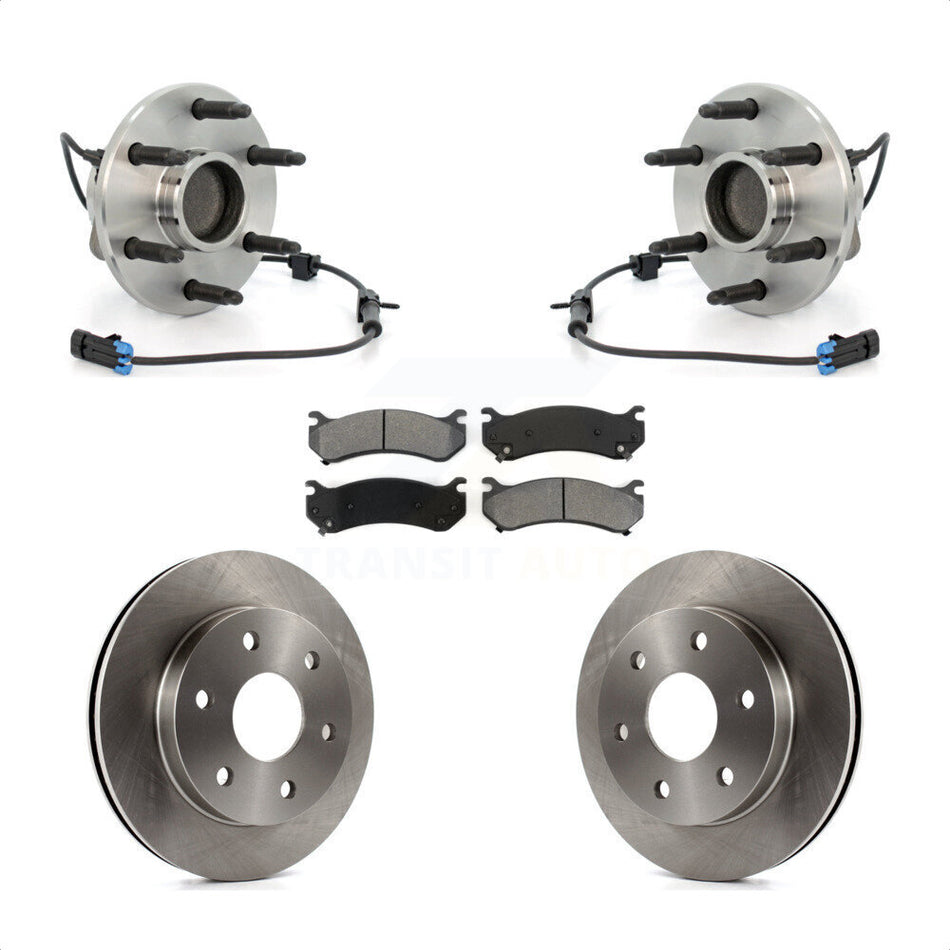Front Hub Bearing Assembly With Disc Brake Rotors And Semi-Metallic Pads Kit For 2003-2005 Chevrolet Astro GMC Safari RWD KBB-105907