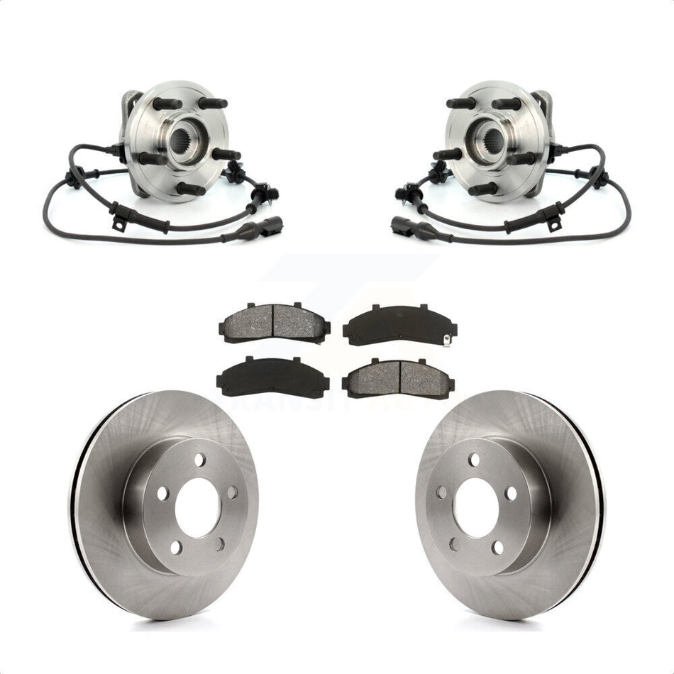 Front Hub Bearing Assembly With Disc Brake Rotors And Semi-Metallic Pads Kit For Ford Explorer Mercury Mountaineer KBB-105912