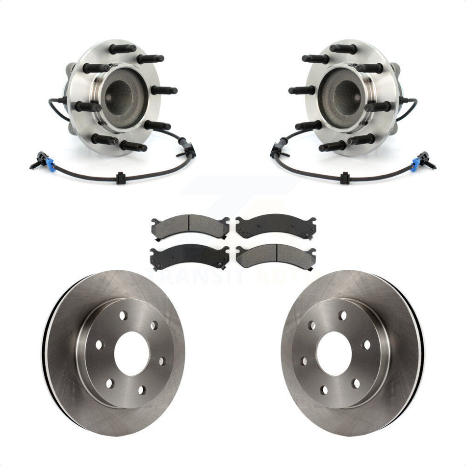Front Hub Bearing Assembly With Disc Brake Rotors And Semi-Metallic Pads Kit For 2006-2006 Chevrolet Express 2500 GMC Savana KBB-105922