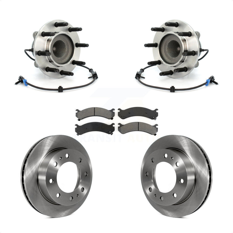 Front Hub Bearing Assembly With Disc Brake Rotors And Semi-Metallic Pads Kit For Chevrolet Express 2500 3500 GMC Savana KBB-105923