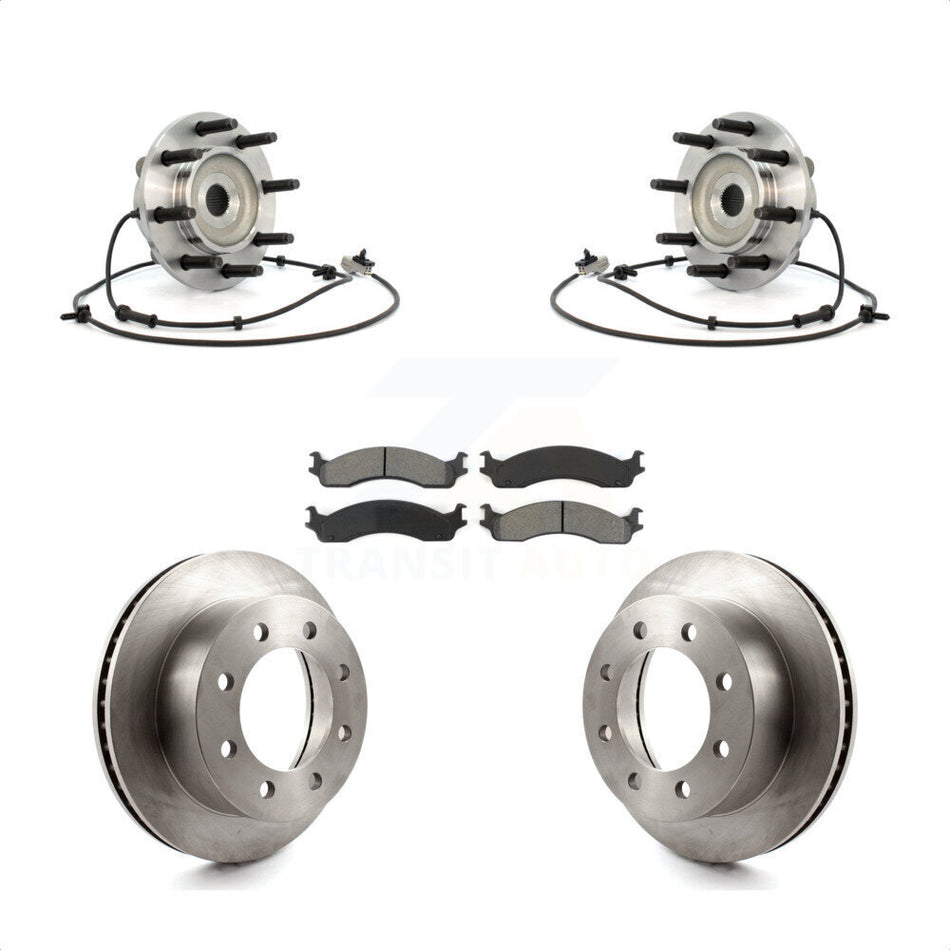Front Hub Bearing Assembly With Disc Brake Rotors And Semi-Metallic Pads Kit For Dodge Ram 2500 3500 KBB-105927