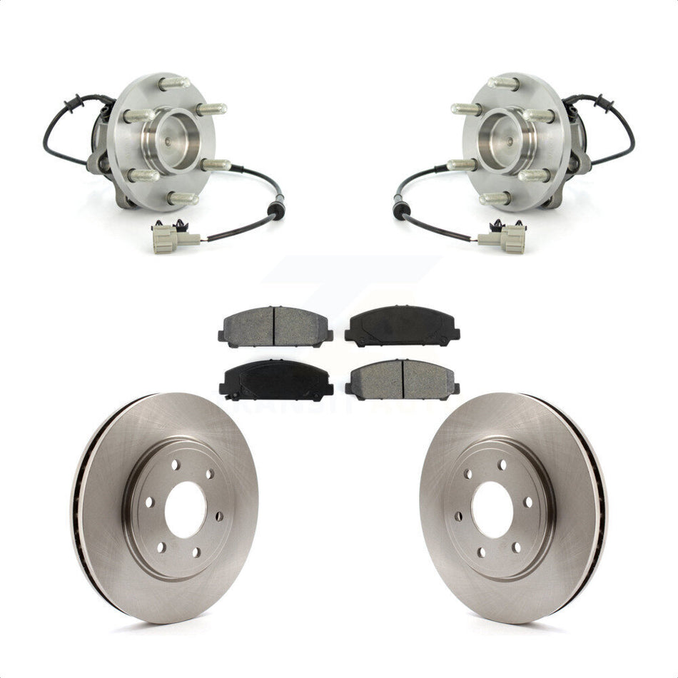 Front Hub Bearing Assembly With Disc Brake Rotors And Semi-Metallic Pads Kit For Suzuki Equator KBB-105929