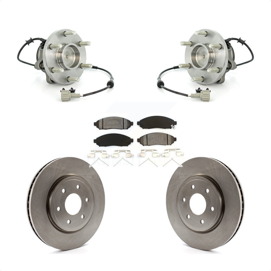 Front Hub Bearing Assembly With Disc Brake Rotors And Semi-Metallic Pads Kit For Nissan Frontier Pathfinder Xterra Suzuki Equator KBB-105930